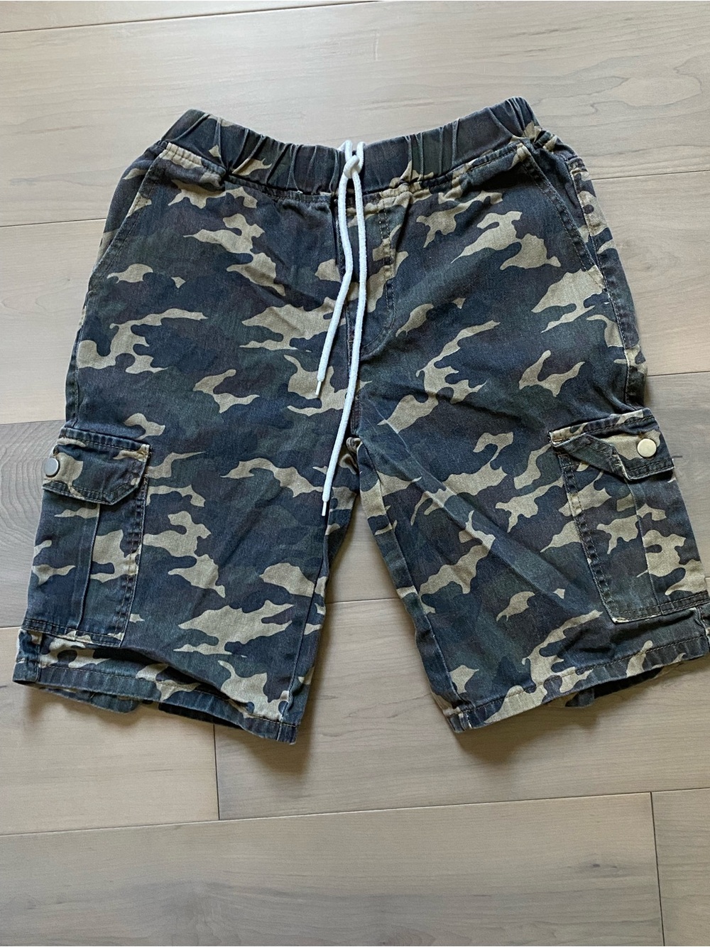 Men's Camouflage Cargo Shorts - Olive/Black